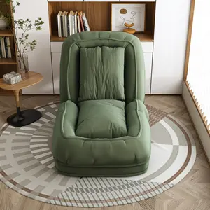 Upholstered  Human Dog Bed for Adults and Pets, Foldable Lazy Sofa Bed with 5 Adjustable Position, Includes 2 Soft Pillows for Bedroom, Living Room, Reading Corner(Green)