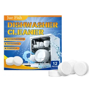 Dishwasher Cleaner And Deodorizer Tablets - 12 Pack High Performance Deep Cleaning Descaler Pods Formulated To Clean Dish Washer Machine, Heavy Duty And Septic Safe, Natural Remover For Limescale, Hard Water, Calcium, Odor, Smell