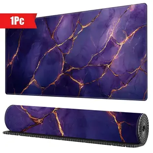 BHJLAXR Purple Marble Pattern Mouse Pad, Rectangle Gaming Mouse Pad, Office Desk Keyboard Mat for Home Office Desk, Extended Mousepad