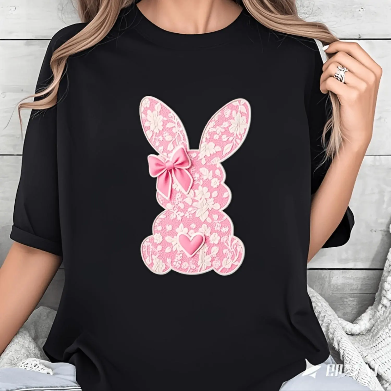 Pink Rabbit Graphic Short Sleeve T Shirt