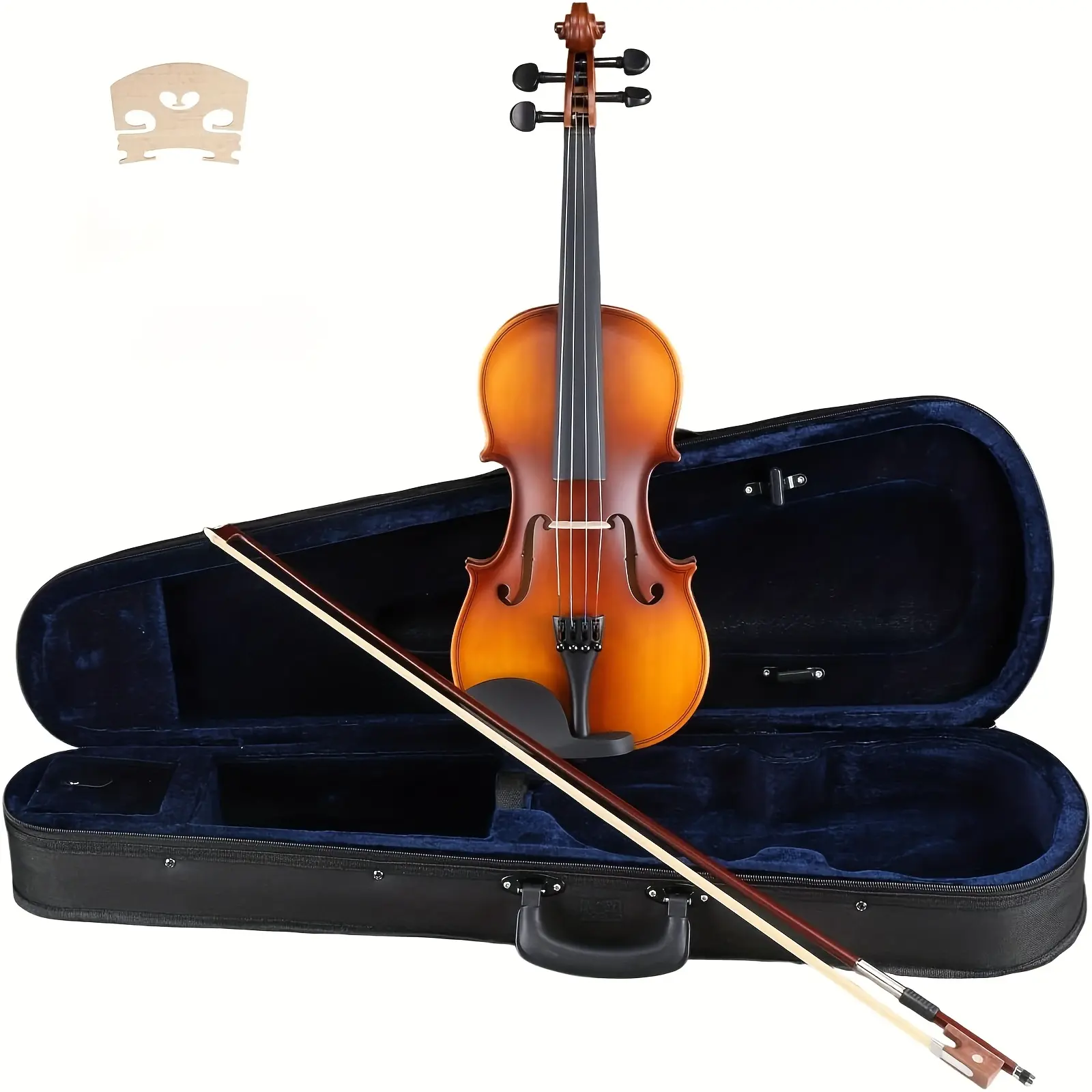 Glarry Acoustic Violins Starter Kit for 18+ Beginners - Basswood Body, Basswood Plywood Back & Side Panels, Solidwood Fittings, Ebony Components, Triangle Box, Bow, Music Lover Gift