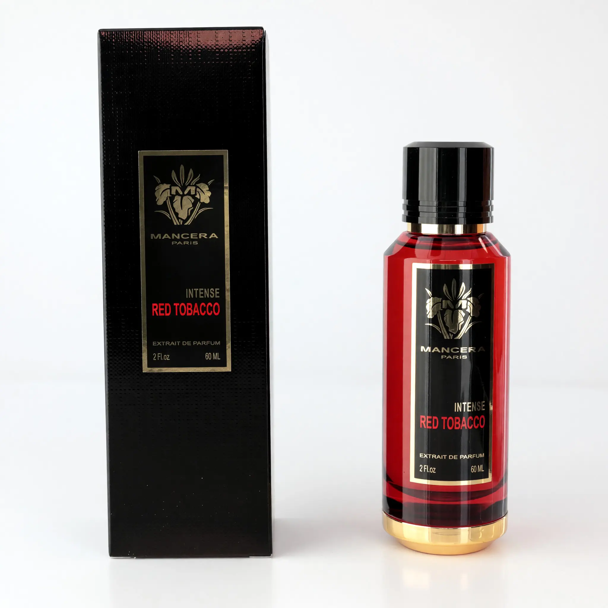 Mancera Intense Red Tobacco Unisex Extrait de Parfum Spray - 2oz Bottle, Perfume Vial with Jasmine, Heart Notes, Base Notes, Musk
