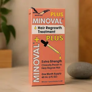 Minoval Plus Goute Serum for Hair Extra Strength Regrowth Treatment Clinically Proven 60ml with Vitamin E
