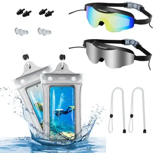 2026 2PCS Summer Must-Have Pool Set! HD Anti-Fog Swim Goggles & Waterproof Phone Bag, Anti-Slip & Water-Resistant, Perfect for Pool & Beach Fun, Keeps Your Phone Safe from Water Damage.