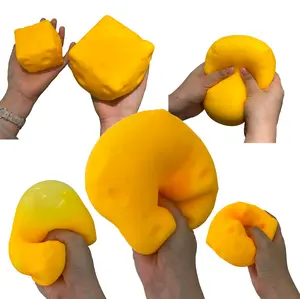 Jumbo Cheese Cube Squeeze Ball – Soft Slow Rebound Anxiety Relief Toy, Satisfying Decompression for Adults