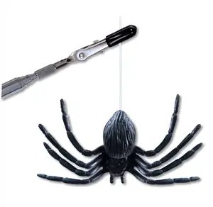 Fake Spider Prank Kit - Telescoping Antenna Stick & Adjustable Web String Length, Real Looking Spider Drops Down From Web - Funny Joke for Kids, Men & Women, Great For Office, Class, Parties &  More
