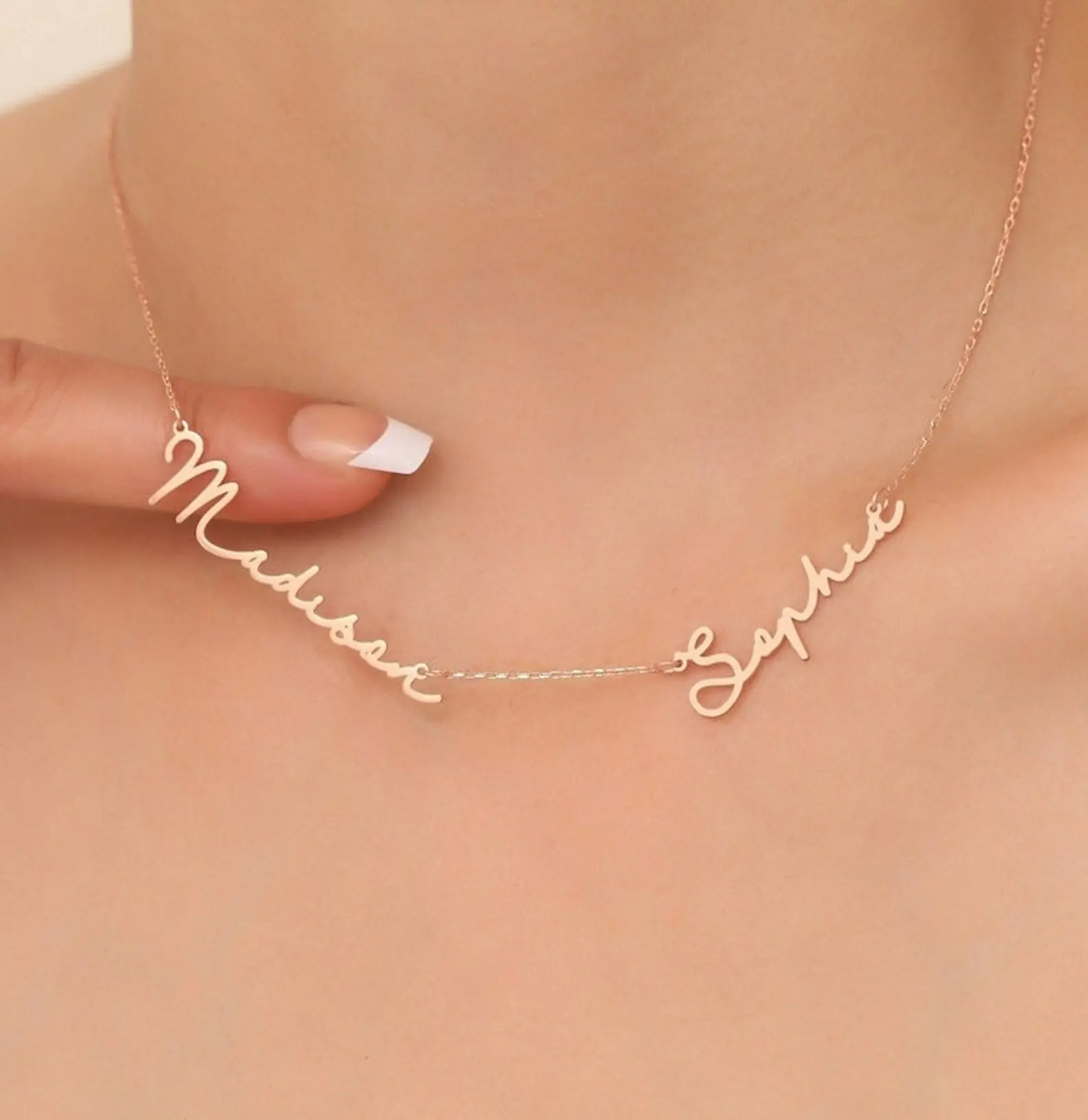 Two Name Handwriting Necklace, Twin Gift, Personalized Jewelry, Custom Name Necklace, Personalized Gifts, Baby Shower, Mother's day Gift mom