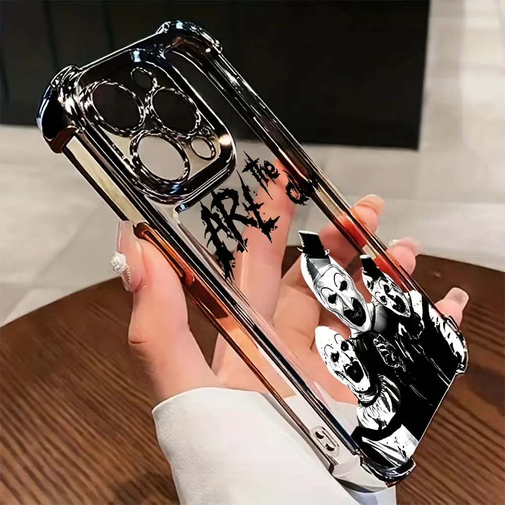 Horror Clown Terrifier Transparent Soft Back Cellphone Cover - Anti-Fall Protection, Shockproof, UV-Printed, Snug Fit Colorful Accessory for iPhone 17,16e,16,15 Pro Max,14,13,12,11 Mini Pro Max,Air,X,XR,XSMAX,8,7 Plus (for Tech Enthusiasts), Casing, Acces