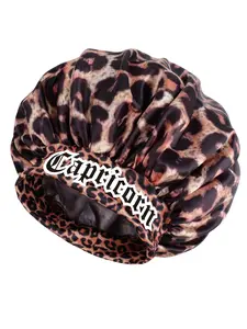 Women's Leopard Print Sleep Cap with Zodiac Prints, Wide Elastic Design, Waterproof, Foldable Hair Hat, Hair Care Cap, Daily Use, Shower, Men's Sleep Cap, Holiday Gift