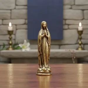 Elegant Outstretched-Arm Brass Statue - Religious Figurine for Home and Office Decorations