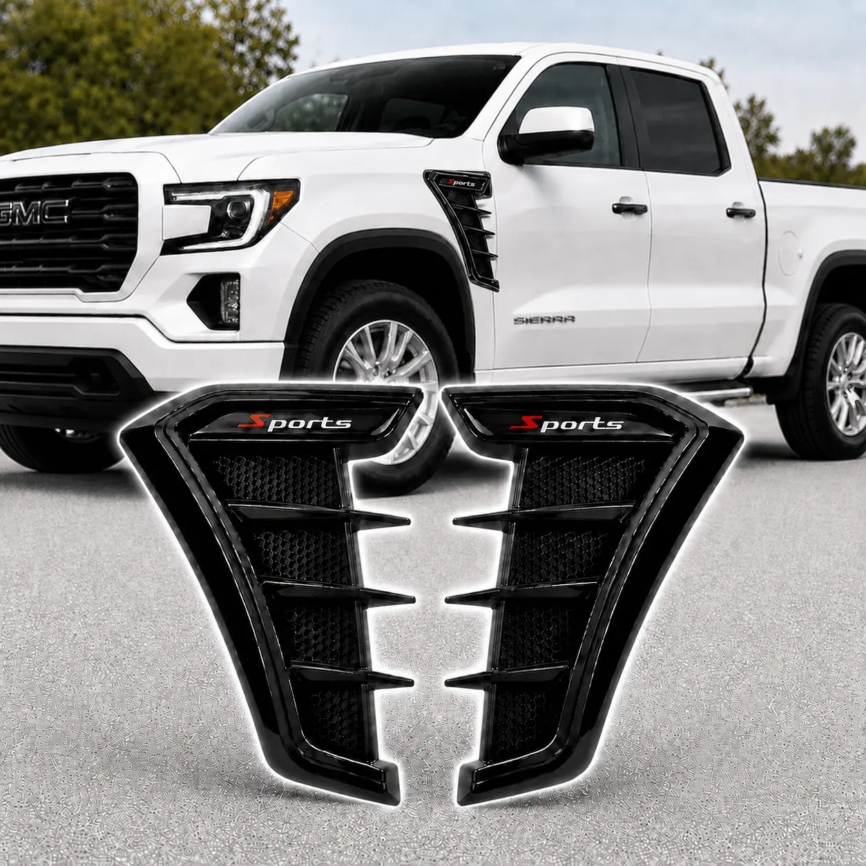 2PCS Car Fender Side Vents, TPU Carbon Fiber Shark Gill Spoiler, Car simulation shark gill fender wing fender modification sticker shark fin carbon fiber decorative sticker air vent sticker carbon fiber black