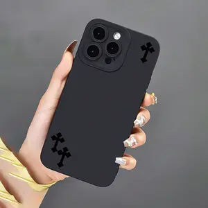 Cross Pattern Tpu Anti-Drop Shockproof Protective Case for iPhone 7/8/x/XS/XR/XS Max/11/12/13/14/15/16/17 Pro Max, Perfect Gift for Women and Girls