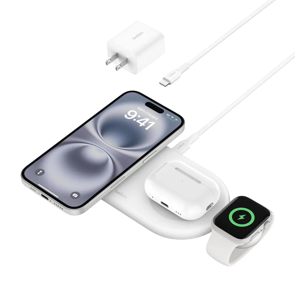 Belkin BoostCharge Pro 3-in-1 Magnetic Wireless Charging Pad with Qi2 15W