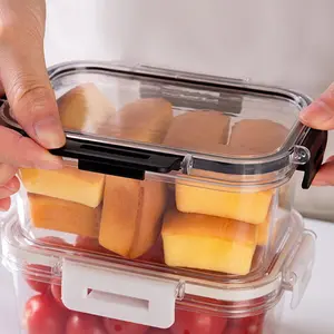 Sealed Food Dumpling Box Vegetables Food Bento Home Sealing Jar Transparent Freezer Separated Fresh Storage Container Snack Containers Countertop Storage Container Household Daily Use