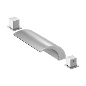 VEVOR Roman Tub Faucet, Bath Tubs Faucets Set with 2 Handles, Roman Tub Faucets Deck Mount for Pet Washing, Baby Care, Adult Bathing, Matte Black, Stainless Steel, 3 Hole Waterfall Bathtub FaucetVEVOR Super Brand Day