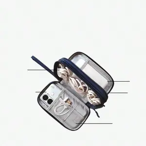 Data Line Storage Bag, Digital Accessories Organizer, Multi-Functional Waterproof Hard Drive Case, Portable Power Bank Holder, Travel Friendly, Travel Organization Pouch