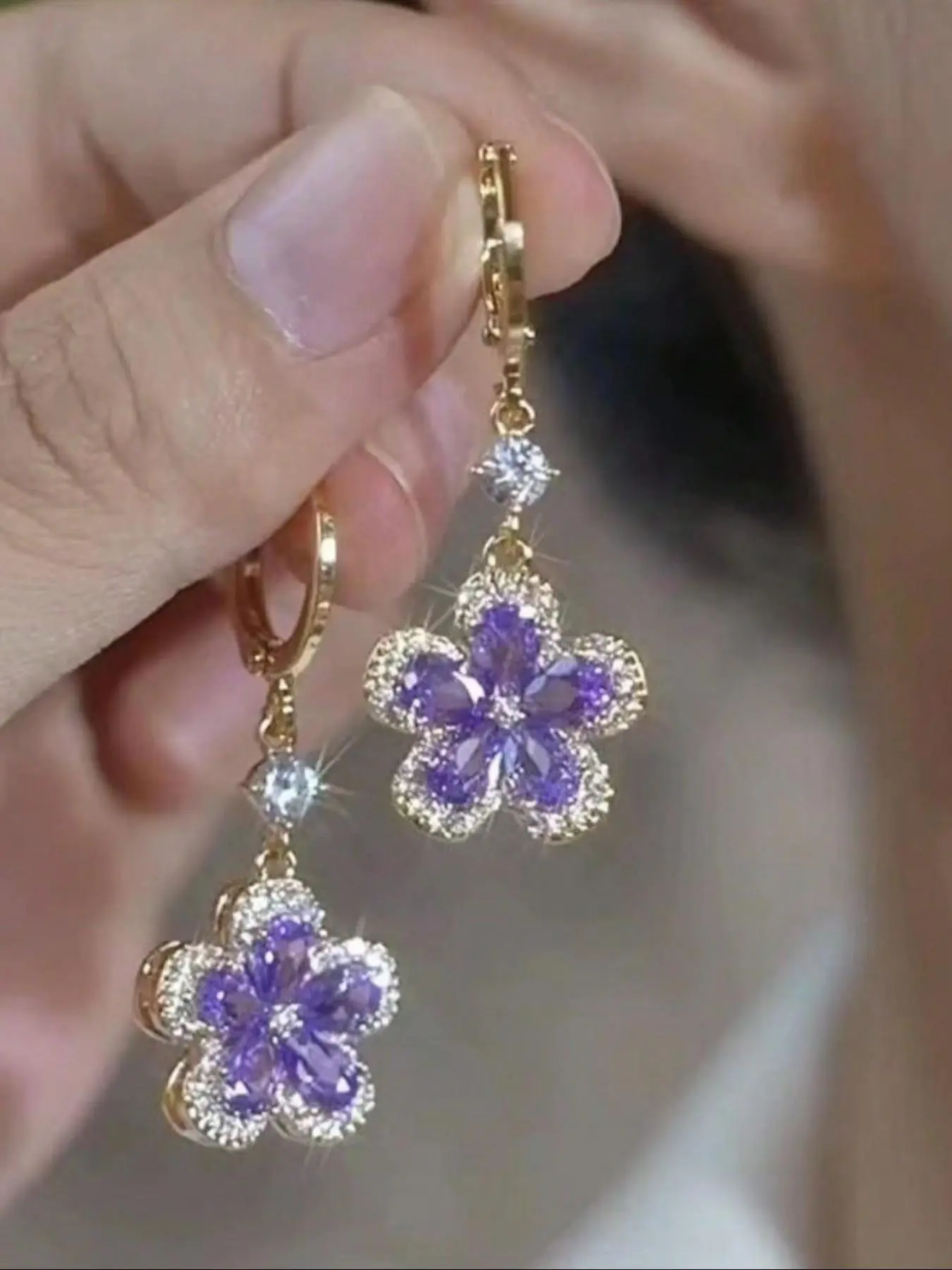 Elegant Flower Design  Earrings, Fashionable Jewelry for Women, Dainty Fashion Jewelry, Trendy All-match & Exquisite Jewelry for Birthday Gift, High Quality Earrings, Jewelry Gifts