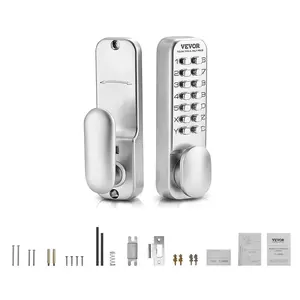 【fathersdaygift】VEVOR Mechanical Keyless Entry Door Lock 14 Key Mechanical Door LockMechanical Keypad Door KnobSingle-Side Stainless Steel Waterproof Keyless Gate Lockfor Home Office Outdoor Fence Garage Yard