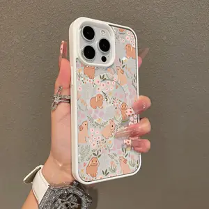 Premium Magnetic Case for iPhone11/12/13/14/15/16/17/air/promax Cute Bunny Floral Pattern y2k cased MagSafe Ready, Anti-Fall, Springtok and Ultra-Thin Design |   Perfect for Everyday Use