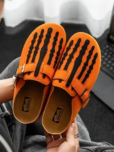Men's Multi-Color Backless Clogs, Lightweight Non-Slip Casual Loafers with Adjustable Strap, Breathable Flat Shoes for Daily Wear, Travel & Office