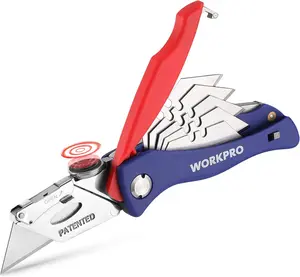 Folding Utility Knife with Blade Storage – Quick Change Box Cutter for DIY, Warehouse & Home Use