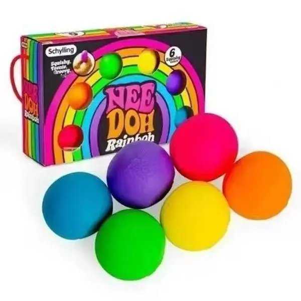 NeeDoh Rainboh Teenie Stress Ball 6 Pack Fidget Squeeze Toy