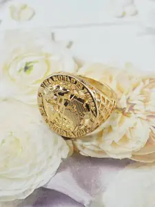 Men's Punk Hip-Hop Earth Ring, Punk Style Ring, Highland Cow Ring, Hollow Design Ball Shape, Daily Wear Party Festival Jewelry, Durable Accessory, Perfect Gift for Boyfriend Father