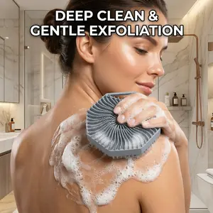 Antimicrobial Silicone Body Scrubber Exfoliating Brush for Sensitive Skin Antibacterial Shower Scrubber for Men Women Daily Hygiene Organiser