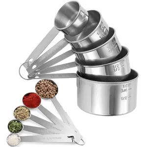 Stainless Steel Measuring Cups & Spoons Set, 10pcs/set Measuring Cup Included, Measuring Cups & Spoons, Kitchen Gadgets for Cooking & Baking, Kitchen Supplies, Kitchenware, Baking Tools, Utensils