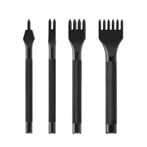 Lacing Stitching Punches 1/2/4/6 Prong DIY Leather Hole Tool Stainless Steel 3mm for Hardware Enthusiasts Craft Kits