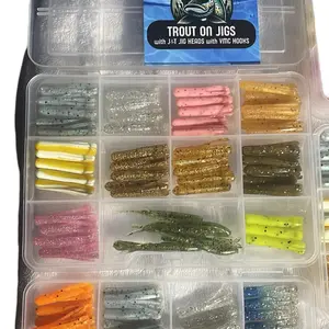 Trout on Jigs kit Mini Jigs 1.5" with J-T Jig Heads and VMC Hooks Assorted Colors Fishing Lures