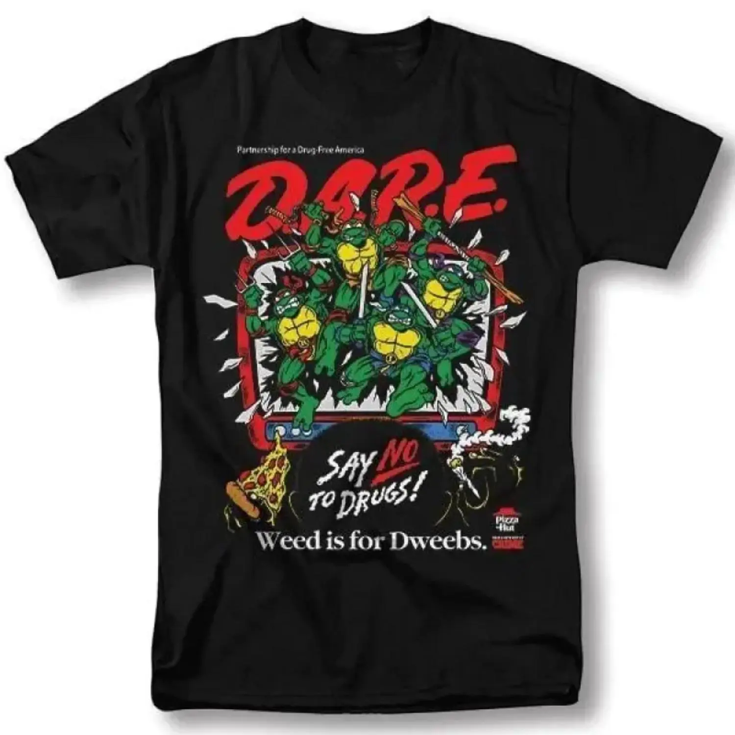 Essential Clean Fit Tee 2026 Oversized Graphic Tee Teenage Mutant Ninja Turtles Classic Retro Pattern T-Shirt Winter Clothing Dare Say No To Drugs Turtles Design Gift for Fans Men WomenUnisex Streetwear Tee,,Grunge,Album,Lever,Action