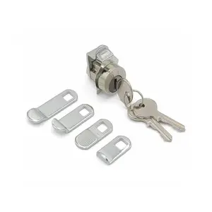 ECS HARDWARE Heavy Duty Weatherproof Exterior Mailbox Door Lock - Multi-Cam (5 Cams), HL1 Keyway, Keyed Different, US14 Bright Nickel, Clip Mount, Premium Durable Construction