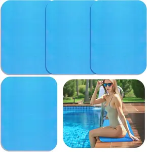 4PCS 17x13 Inch EVA Foam Pool Seats, Anti Slip Poolside Seating Cushion Mat, Multifunction Pool Edge Accessories for Summer Outdoor Beach