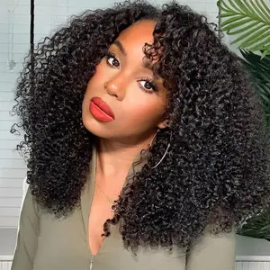 [3 IN 1 Half Wig] Deep Wve Glueless Human Hair Wig Seamless Flip Over Half Up and Down Wig Curly Wave for Women Invisible Hairline Beginner Friendly Curly Wigs With Drawstring