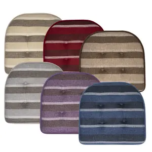 U-Shaped Memory Foam Bradford Striped, 17"x16" Chair Pad Cushion