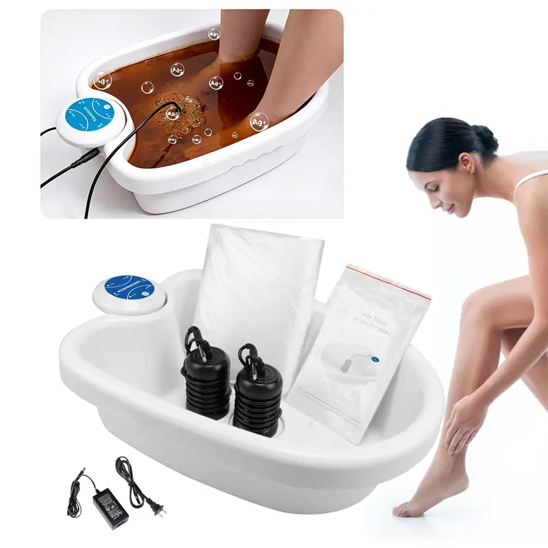 Ionic Foot Bath Detox Machine - Foot Detox Machine, Detox Foot Spa System for Home Salon Spa Club 2 Arrays 100 Tub Liners