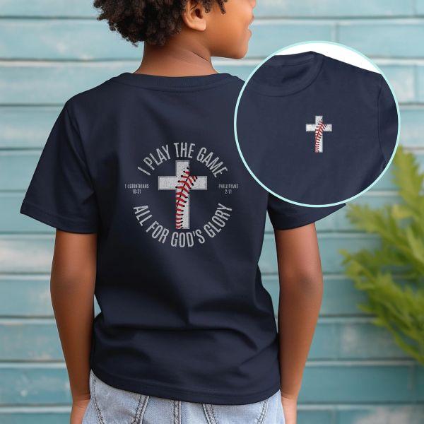Youth and Adult Christian Baseball T-shirt, All For God’s Glory Sweatshirt, Inspirational Faith Tee, Youth Casual Wear, Gift For Son And Daughter, Baseball Drip Tee, Youth Clothes, Baseball Stuff For Boys Girls