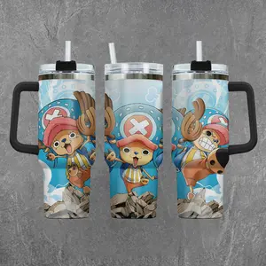 [One Piece] Tony Tony Chopper “Cotton Candy Lover” 20oz & 40oz Tumbler With Handle – Anime Gaming Stainless Steel Cup, Insulated Iced Coffee Mug, Aesthetic Design, Trendy Drinkware, Daily Use, Gift Idea, Fan Favorite, Gift For Otaku & Anime Fans