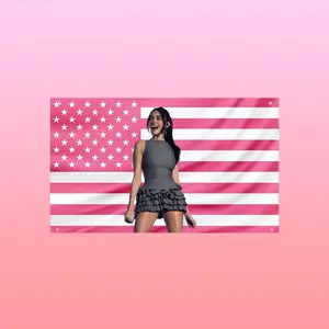 Madison Beer Pink USA Flag | Madison Beer Hot Girl Aesthetic Tapestry | Pop Star Wall Decor