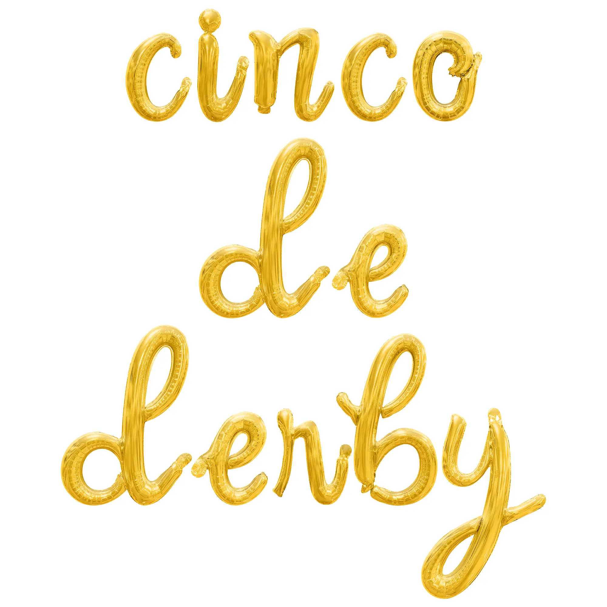 Cursive Script Letter Balloons - CINCO DE DERBY 16" Inch Alphabet Letters Foil Mylar Balloon Kentucky Derby Party Banner