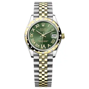 Rolex Datejust 31 278343RBR Two-Tone Yellow Gold Scattered Diamond Bezel Olive Green Diamond VI Dial WHT031646