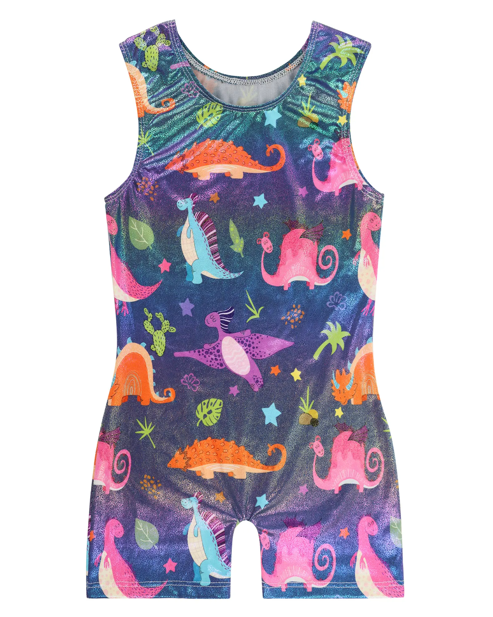 Leotards for Girls Gymnastics Toddler Kids Tumbling Outfits Biketards Unitards Colorful Dinosaur