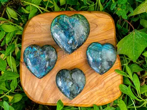 Labradorite Heart, Flashy Labradorite Crystal, Natural Heart Stone, Blue Labradorite Healing Crystal, Natural Gemstone