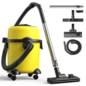 1200W Wet/Dry Portable Vacuum Cleaner 160AW Powerful Suction 16-10kPa Pressure Range 5L Large Capacity for Garages Yards & Renovated Homes Deep Cleaning Machine