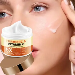 Rozino Turmeric Vitamin C Tightening Cream 50g, 5x Skin Firming Moisturizer Formula, Hyaluronic Acid, Collagen & Jojoba Oil, Anti-Oxidant Brightening, Body Care