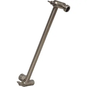 Sparkpod 11" Solid Brass Shower Head Extension Arm - Flexible Height & Angle Adjustable Shower Arm Extension for Rain Showerheads with Sturdy Lock - Universal Pipe Connection (Elegant Brushed Nickel) SparkPod