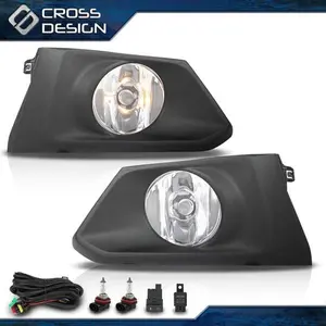 CROSSDESIGN Fog Lights Lamps w/ Bezels & Set Left & Right Side Fits 2019-2022 Nissan Altima