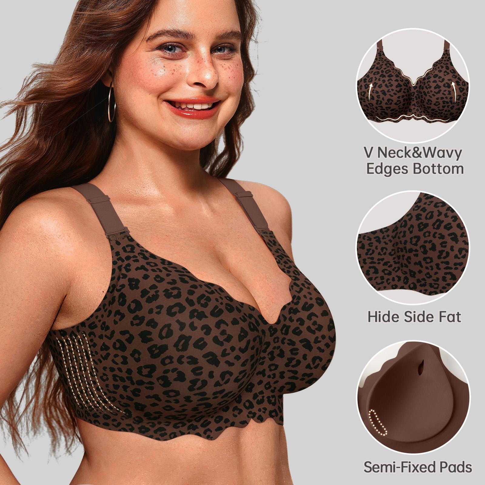 OEAK Jelly Bras for Women No Underwire Scalloped Push Up Wireless Bralettes Seamless Soft Comfort Everyday Tshirt Bra