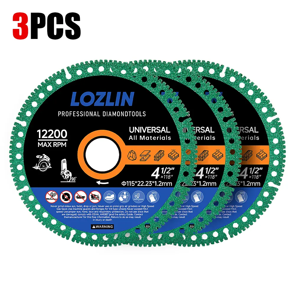 3PCS/6PCS 4-1/2inch Indestructible Cutting Discs for Angle Grinder 7/8" Blades Cut Off Wheels Diamond Tool Metal rebar Porcelain Tile Granite Marble Smooth Cutter
